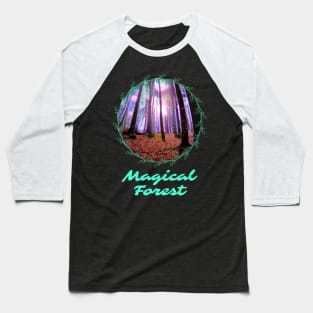 Ilustracion de bosque magico hecho por una I.A Baseball T-Shirt